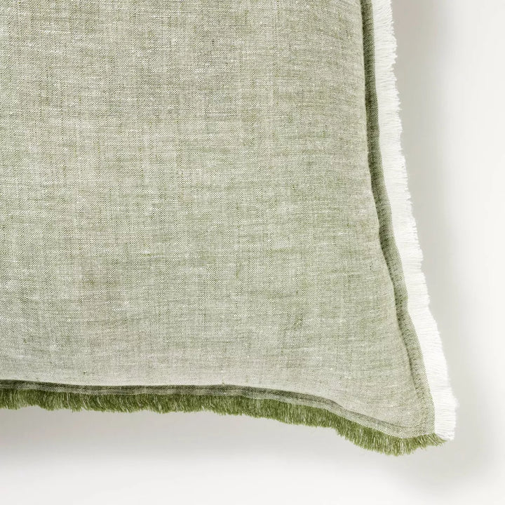 Oversized Reversible Linen Square Throw Pillow-24"x24"