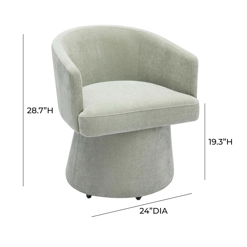 Kristen Upcycled Chenille Rolling Desk Chair
