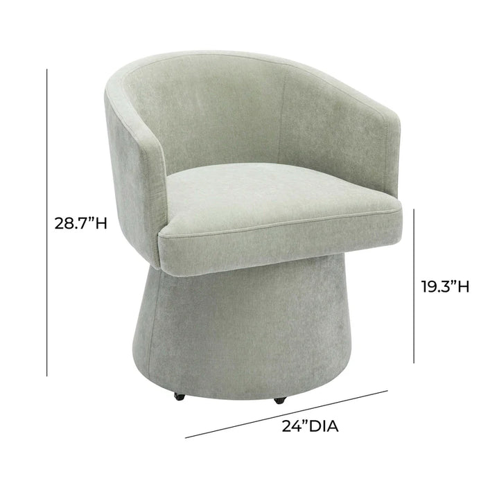 Kristen Upcycled Chenille Rolling Desk Chair