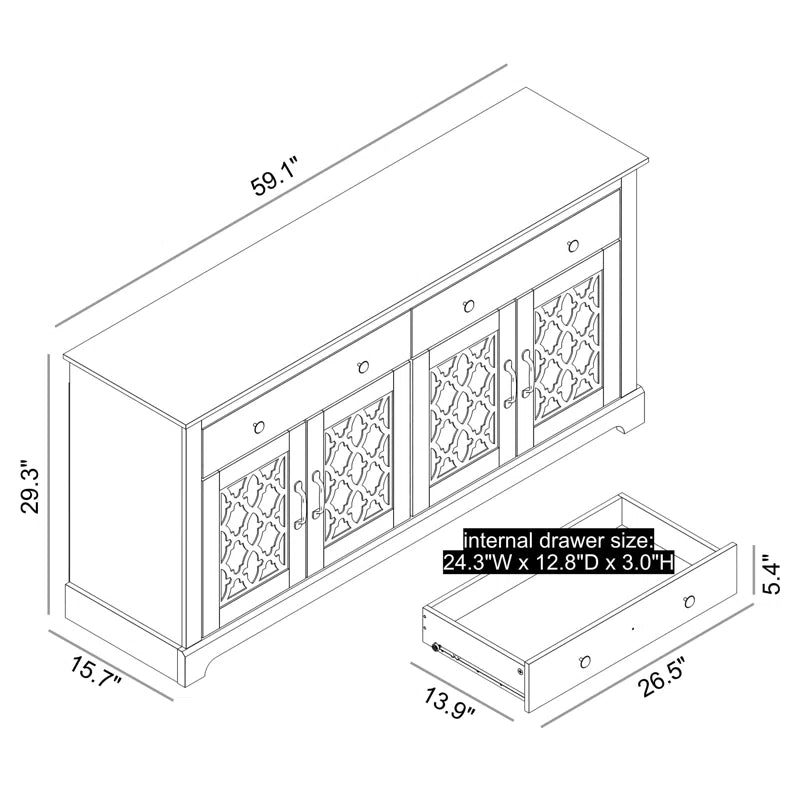 Chessani 2 Drawer Sideboard