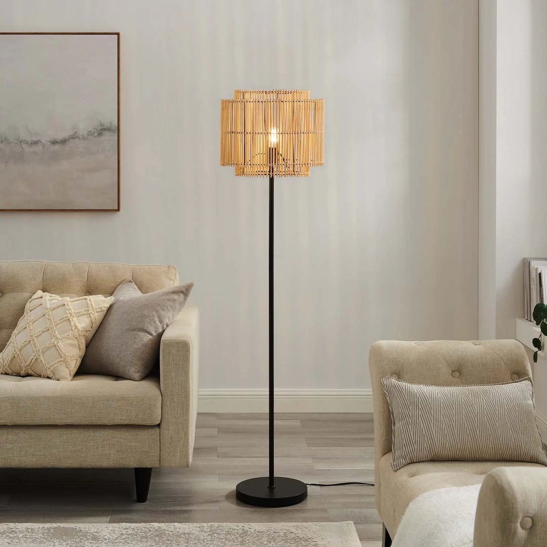 Coastal Rattan Floor Lamp