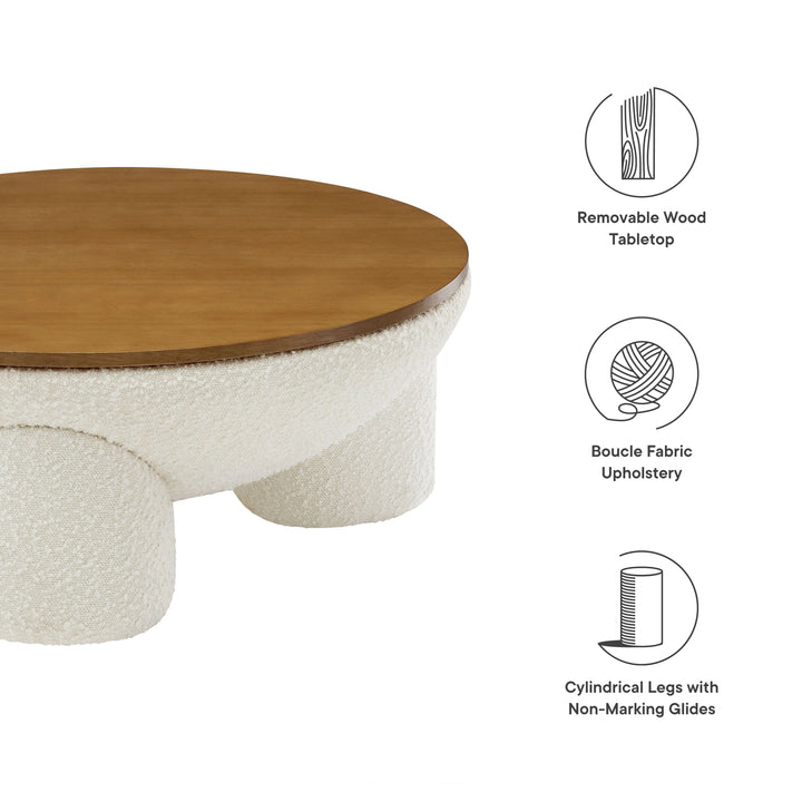 Trix Round Boucle Storage Coffee Table