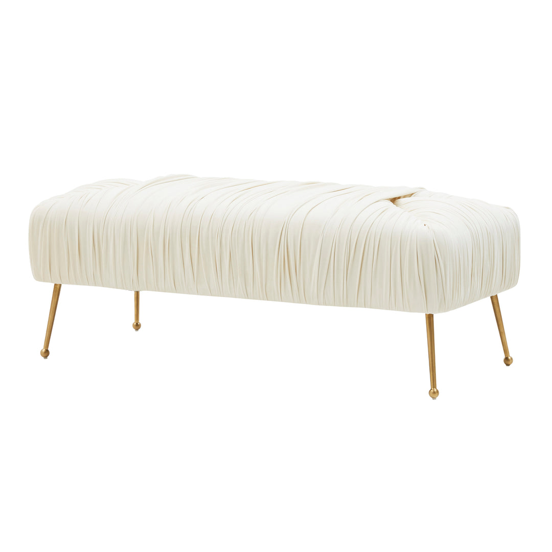 Gesie Cream Velvet Bench