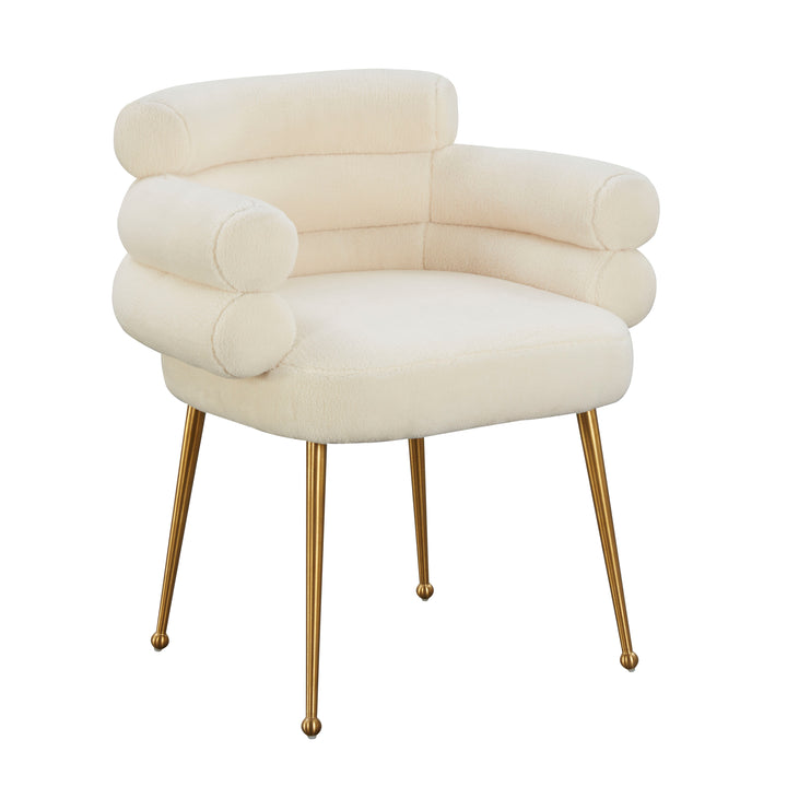 Tende Cream Faux Sheepskin Dining Chair