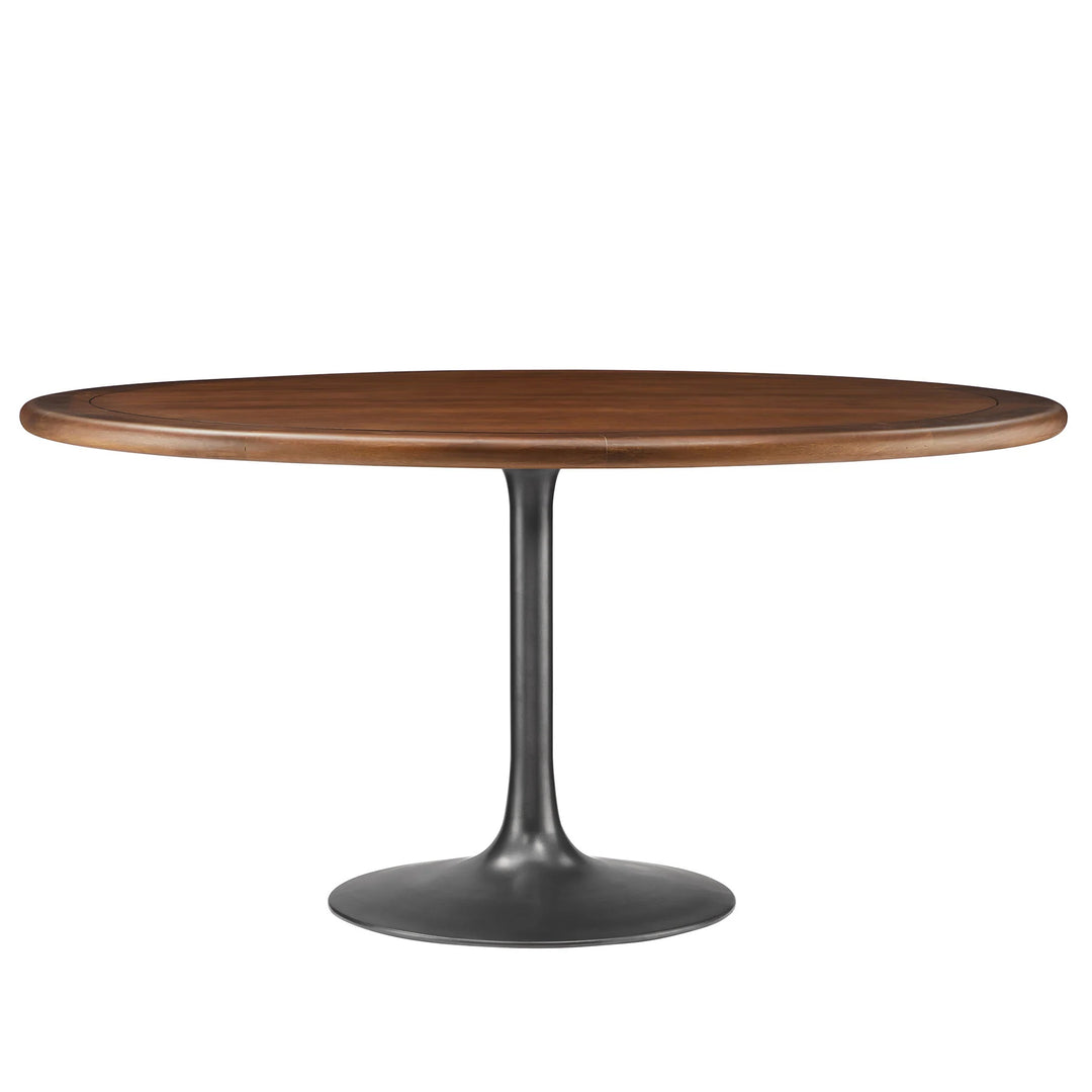 Nalita 60" Round Dining Table - Black/Walnut