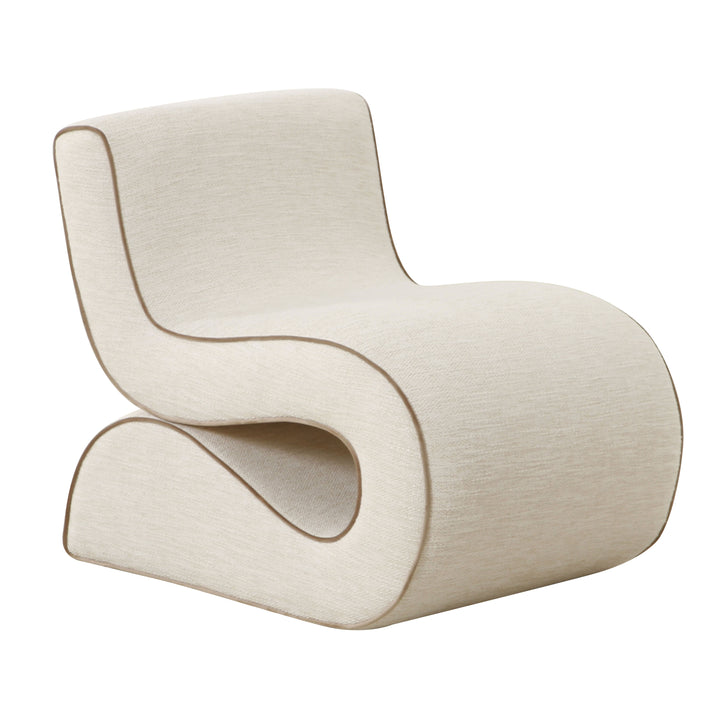 Curvature Cream Basketweave Accent Chair