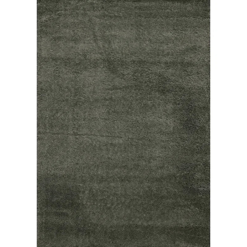 Melnik Solid Colour Machine Woven Polypropylene Area Rug in Sage Green