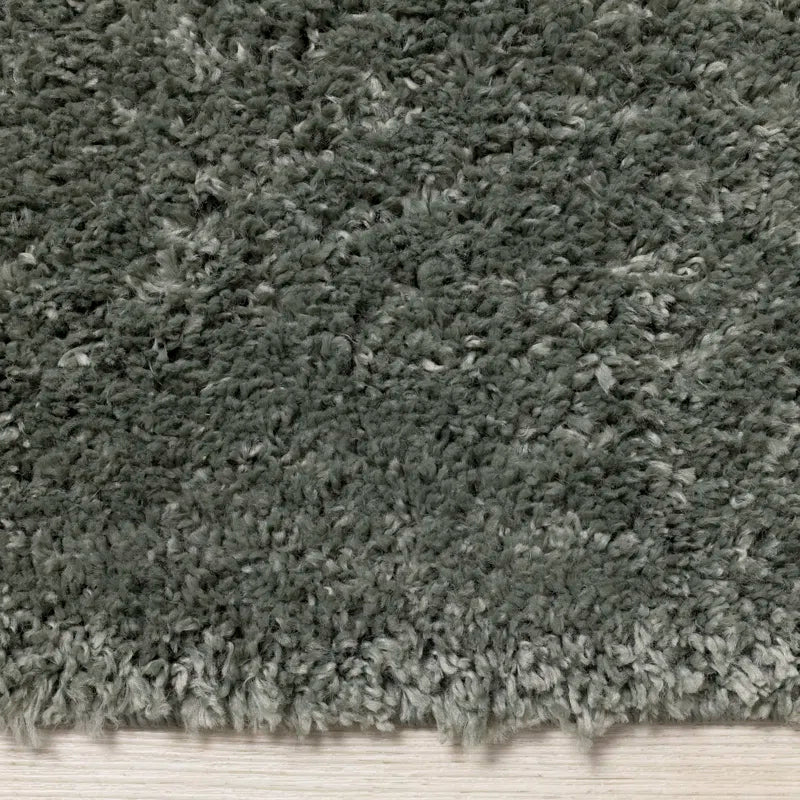 Melnik Solid Colour Machine Woven Polypropylene Area Rug in Sage Green