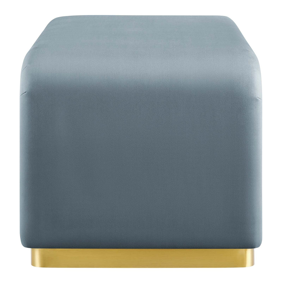 Dell Performance Velvet Waterfall Ottoman - Brass Cadet Blue