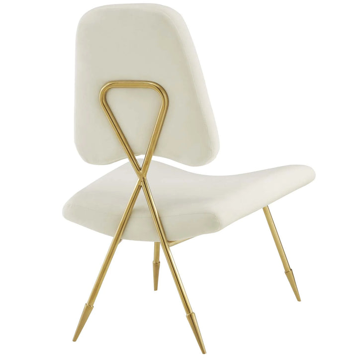 Donter Performance Velvet Lounge Chair Ivory