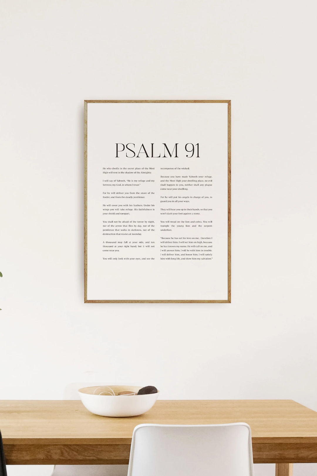 Psalm 91 Print Bible Verse Wall Art Christian Scripture Poster-24"x36"