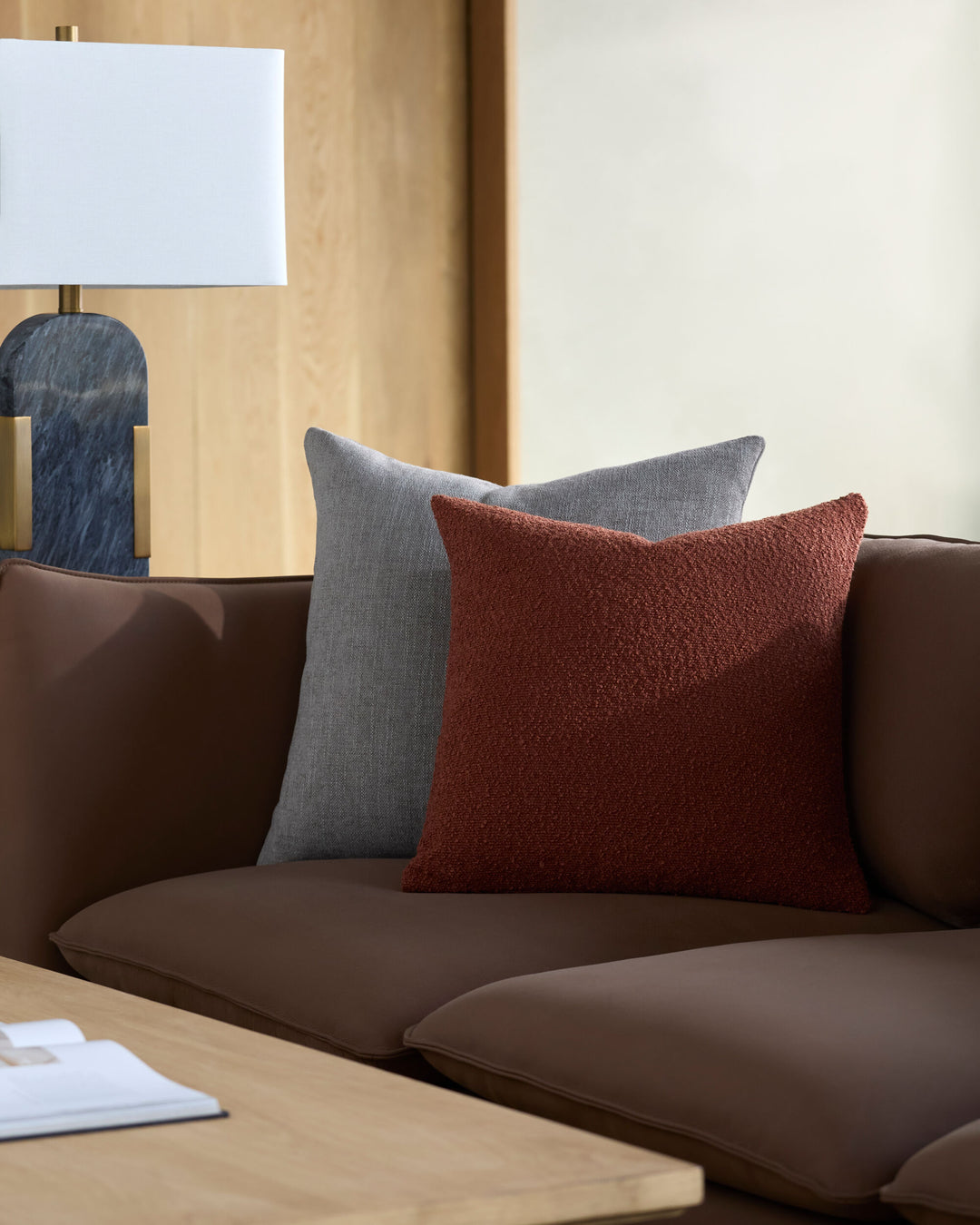 Textured Pillow - Rust w Poly Insert