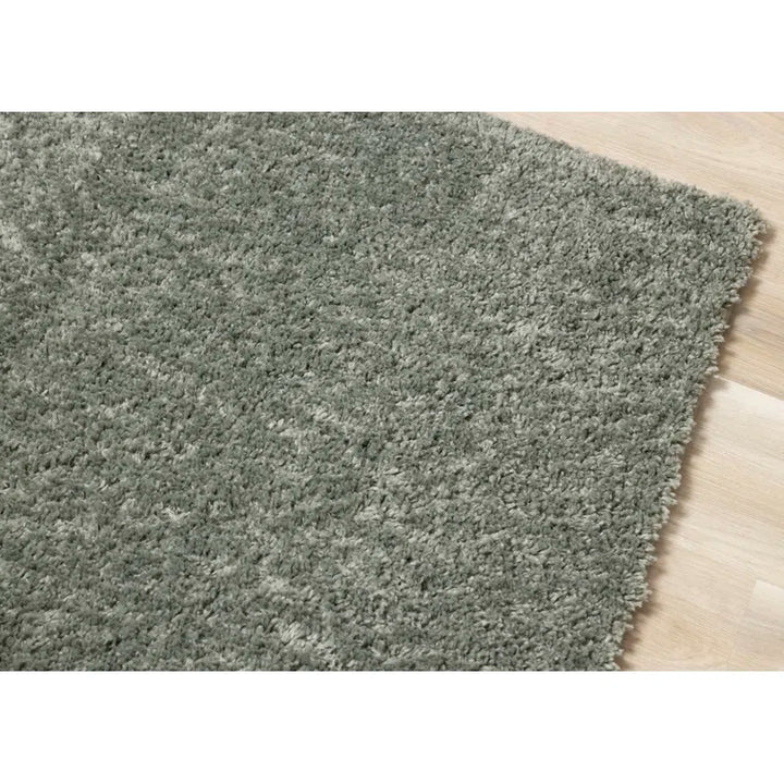 Melnik Solid Colour Machine Woven Polypropylene Area Rug in Sage Green