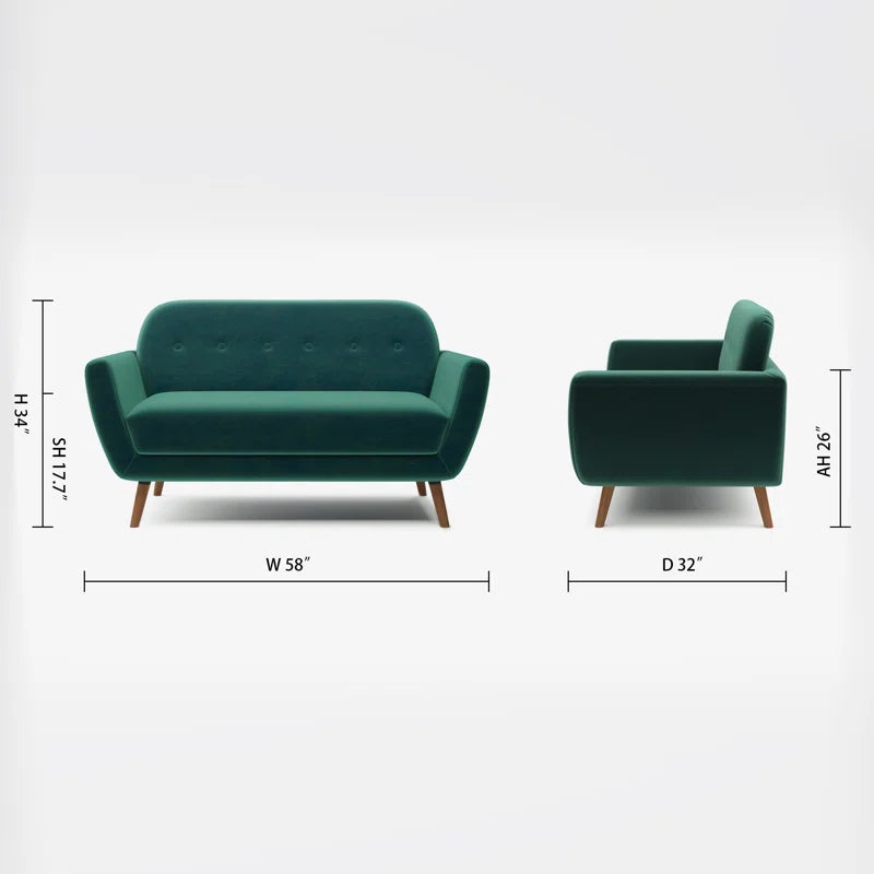 Carolos 58'' Upholstered Loveseat