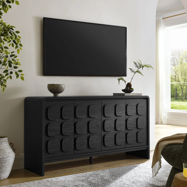 Curie 61" Black Sideboard