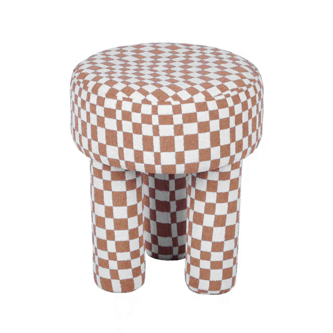 Cherise Checkered Boucle Stool