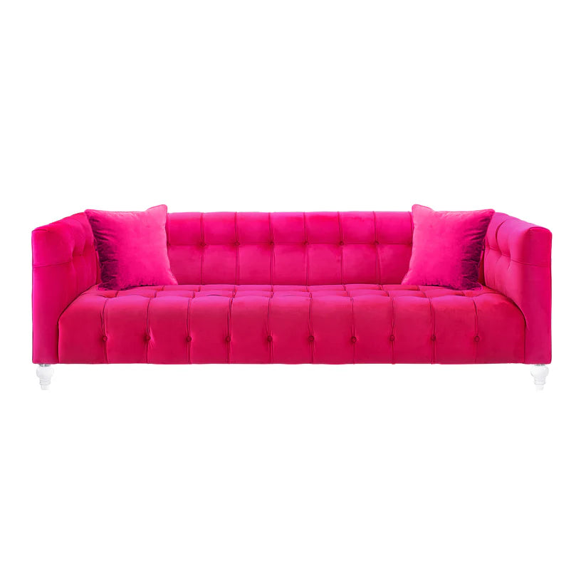 Kim Hot Pink Velvet Sofa