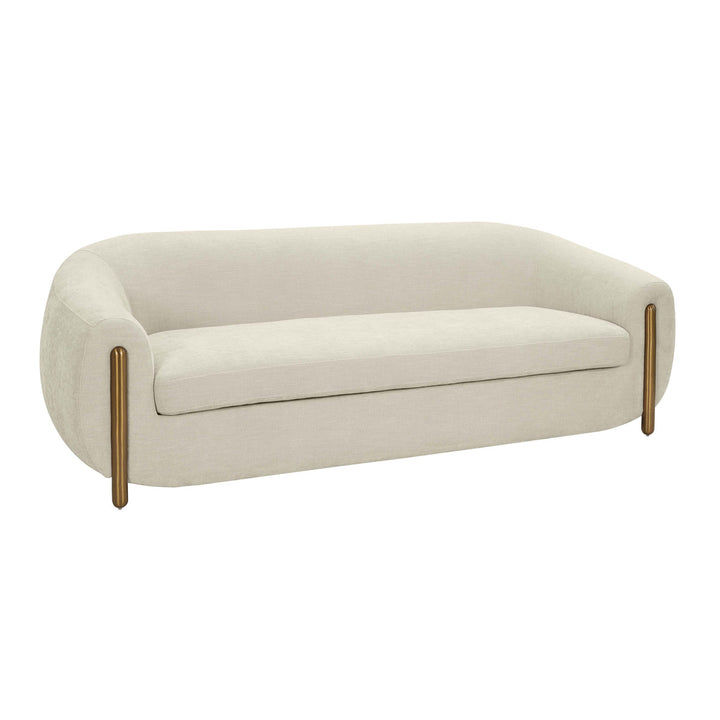 Olivia Cream Chenille Textured Sofa