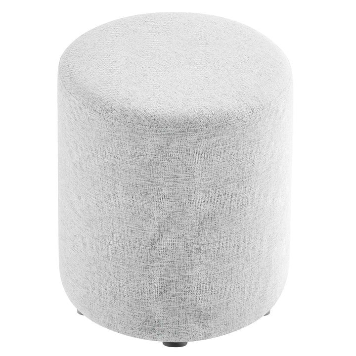 Jake 16" Round Upholstered Ottoman - Gray