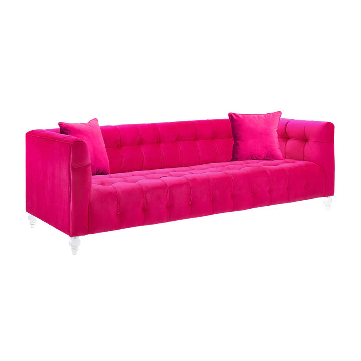 Kim Hot Pink Velvet Sofa