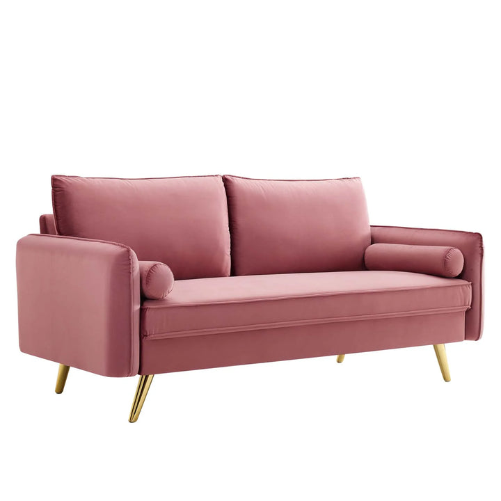 Evie Performance Velvet Sofa - Dusty Rose