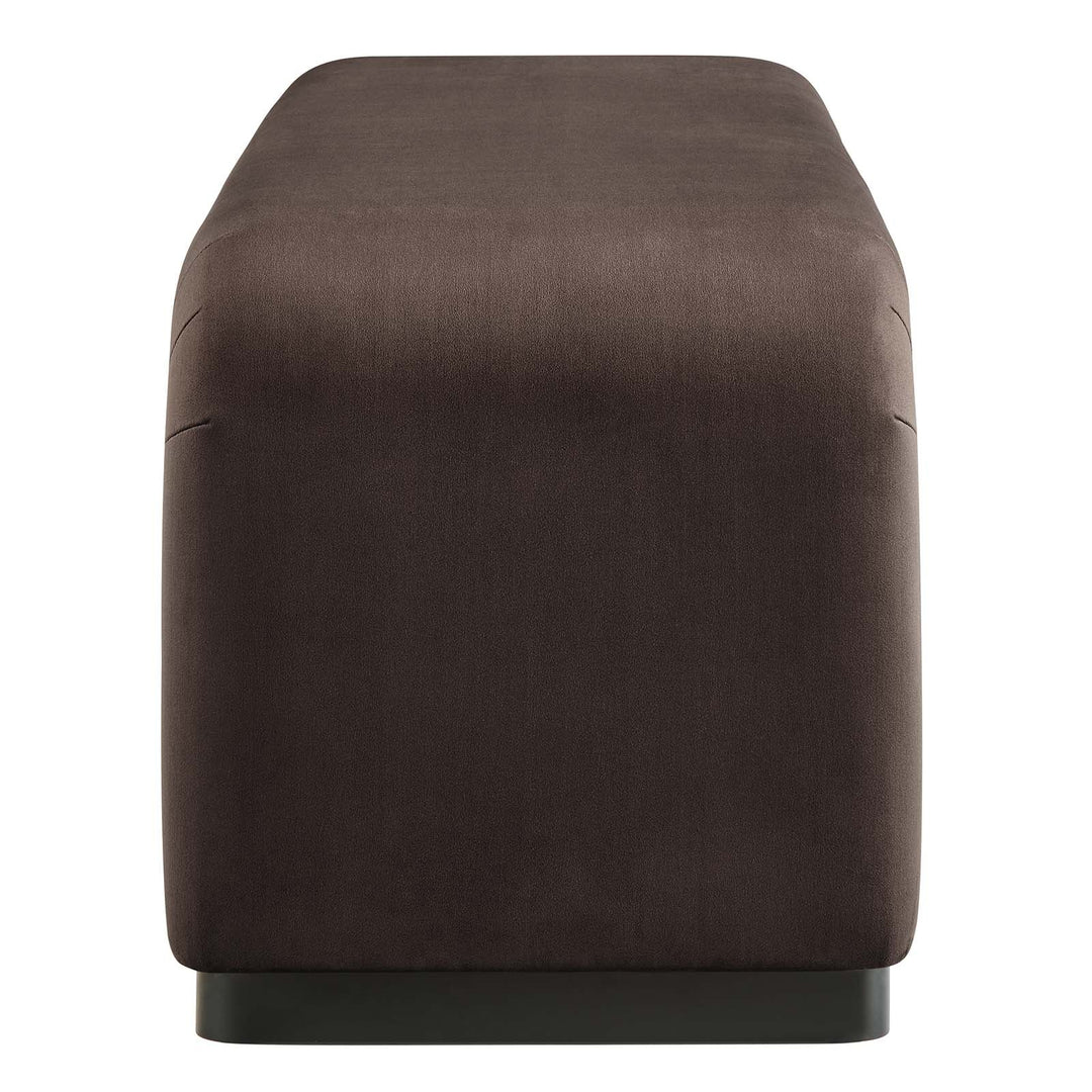 Dell Performance Velvet Waterfall Long Bench - Black Chocolate Brown