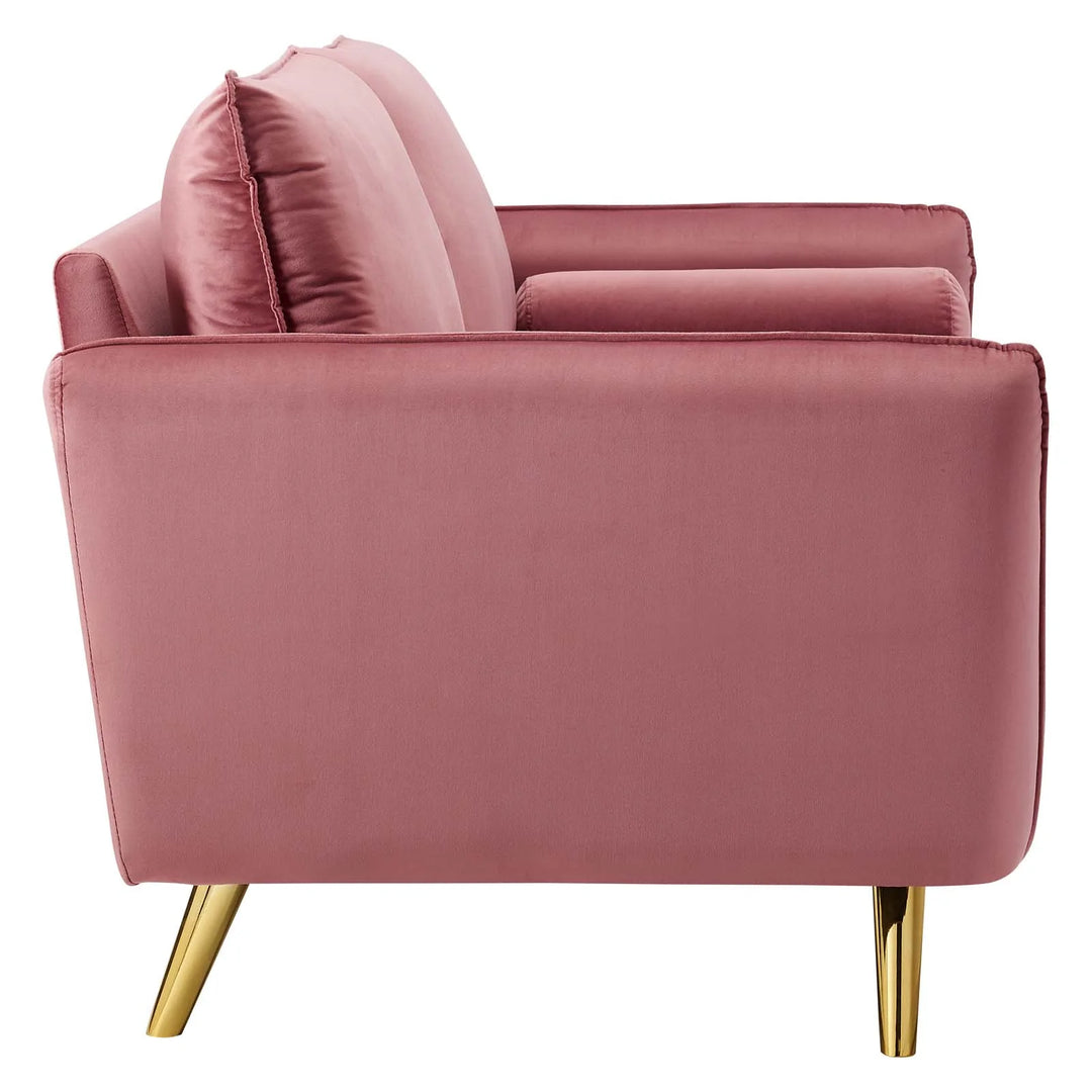 Evie Performance Velvet Sofa - Dusty Rose