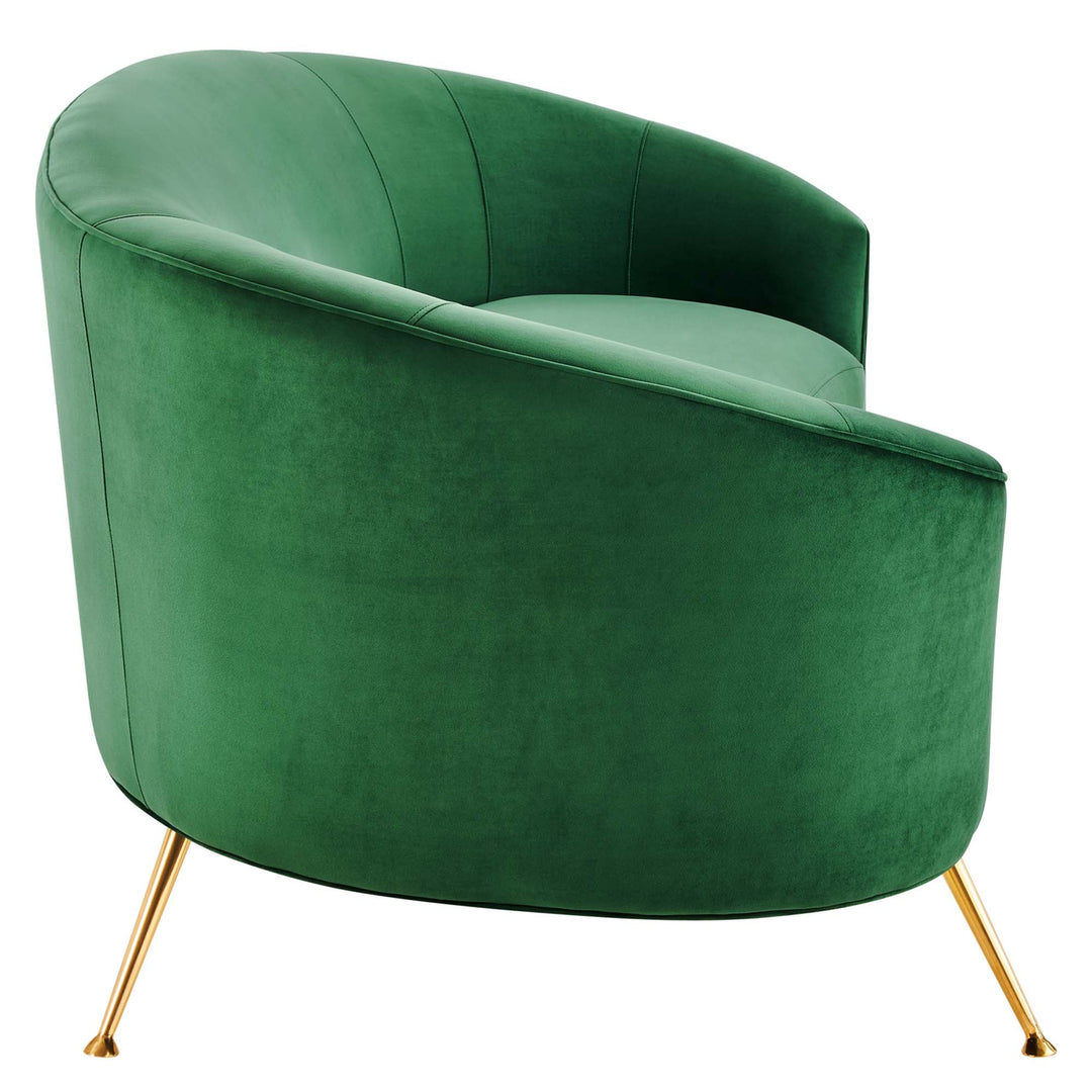 Mischa Upholstered Performance Velvet Sofa - Emerald