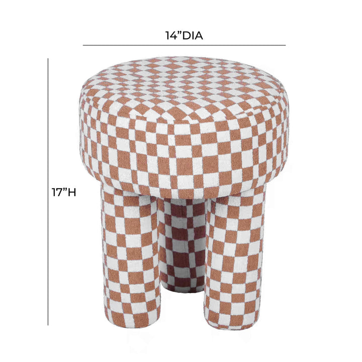 Cherise Checkered Boucle Stool