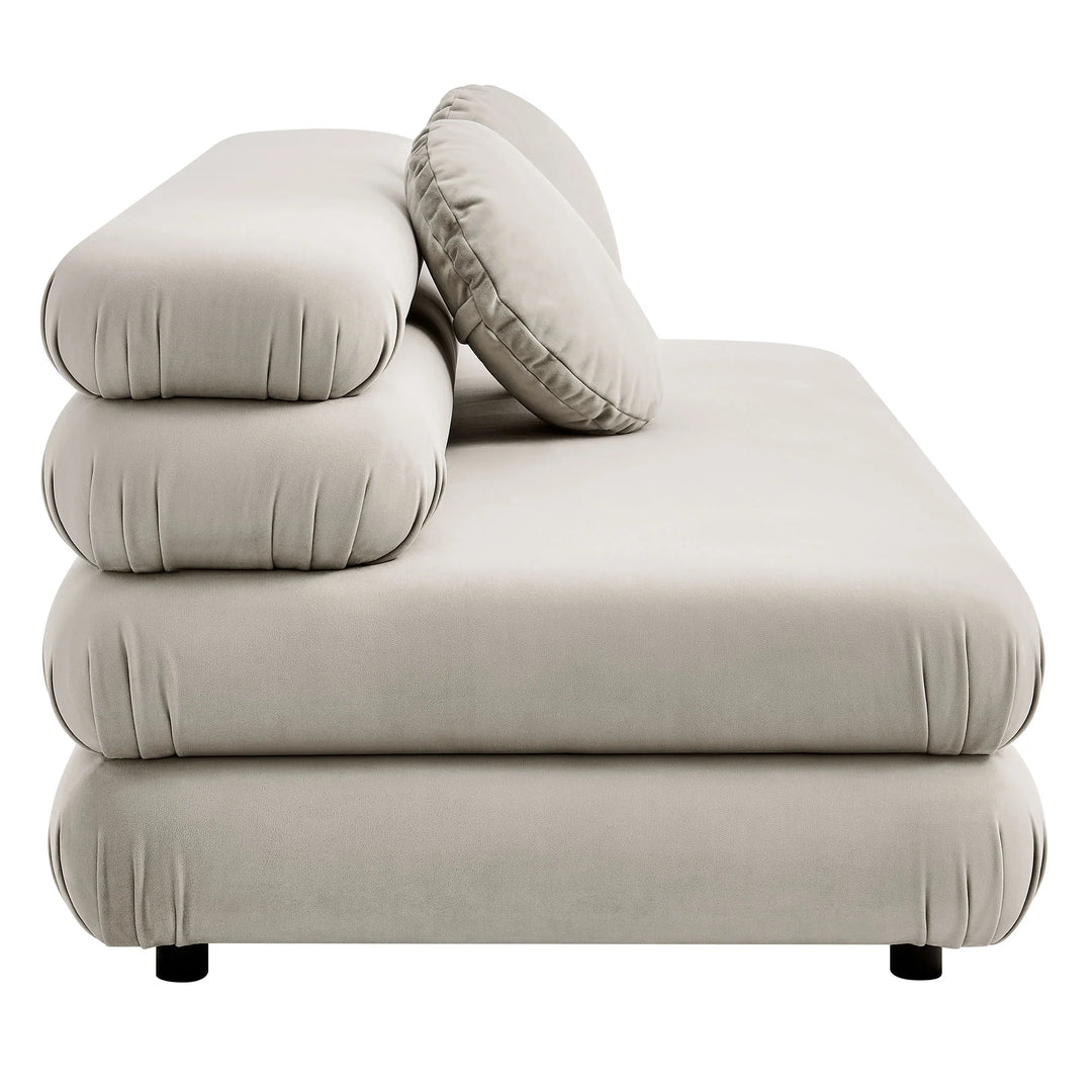 Billee Performance Velvet Armless Loveseat - Almond