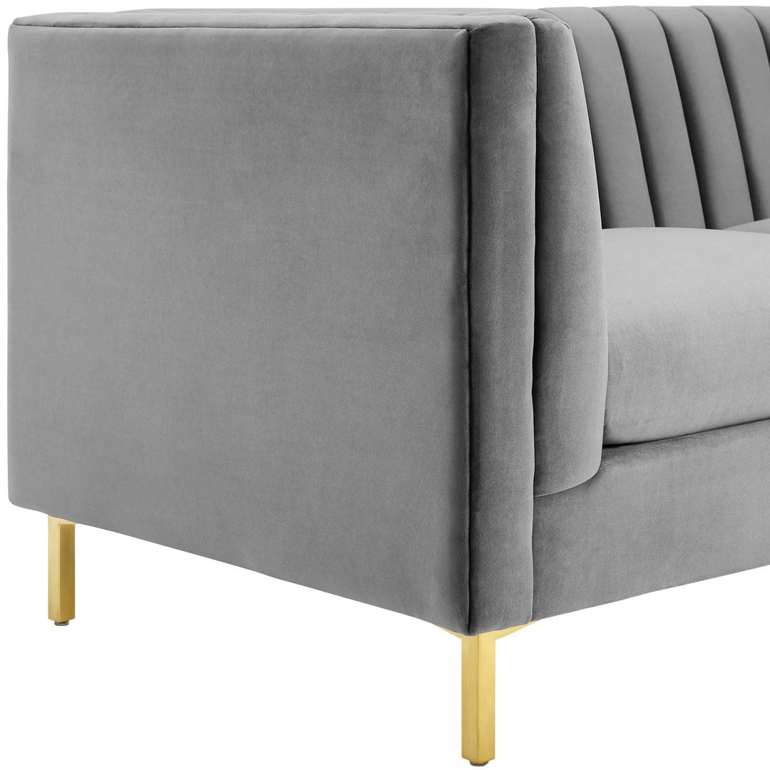 Tingen Channel Tufted Sofa - Gray