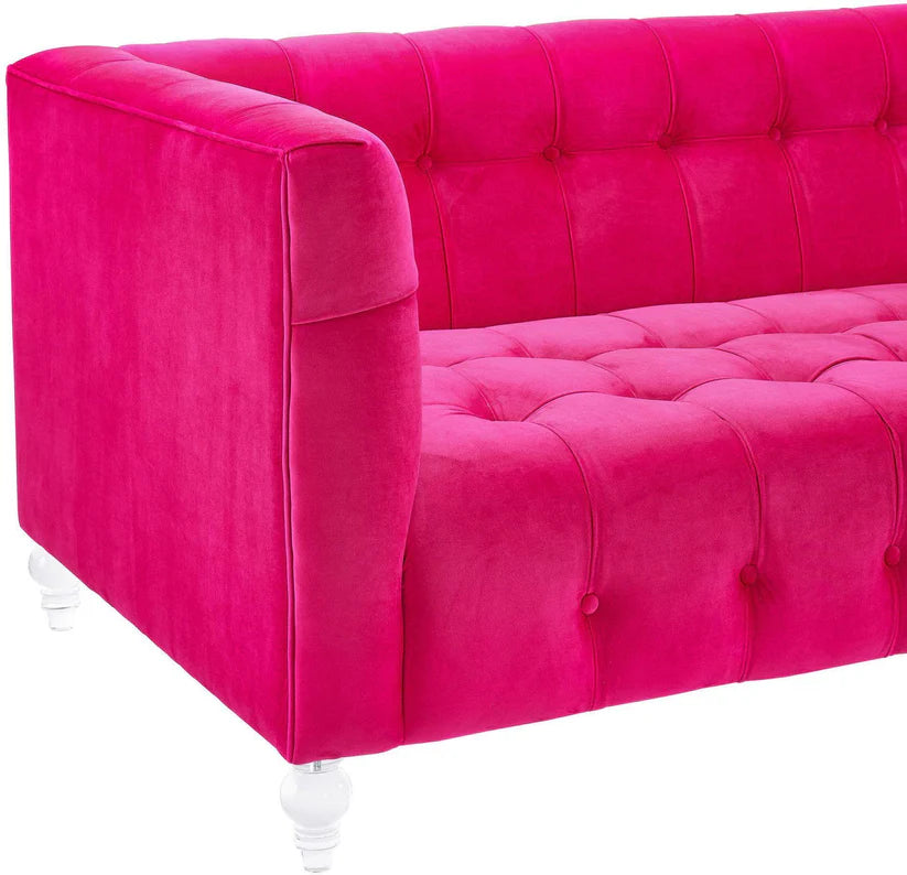 Kim Hot Pink Velvet Sofa