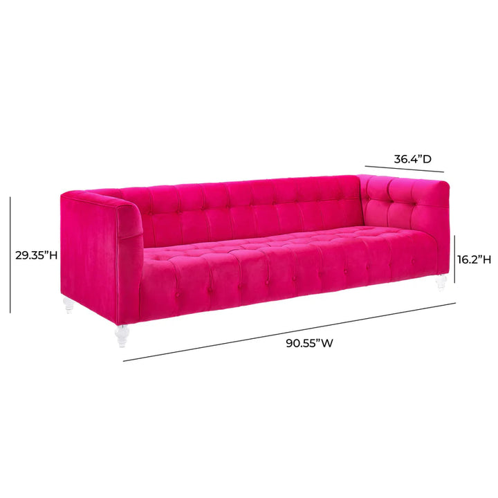 Kim Hot Pink Velvet Sofa