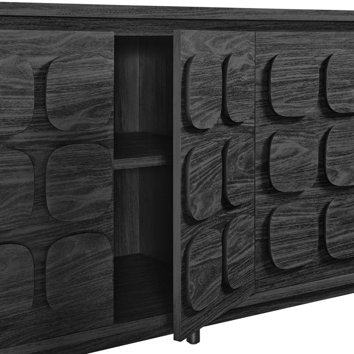 Curie 61" Black Sideboard