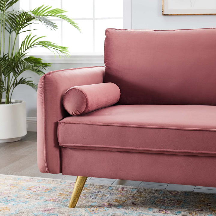 Evie Performance Velvet Sofa - Dusty Rose