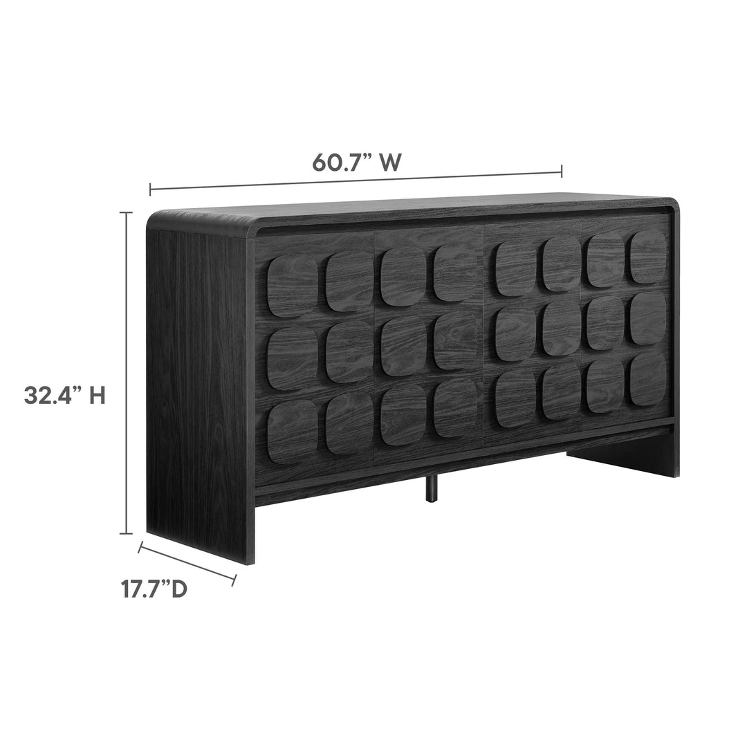 Curie 61" Black Sideboard