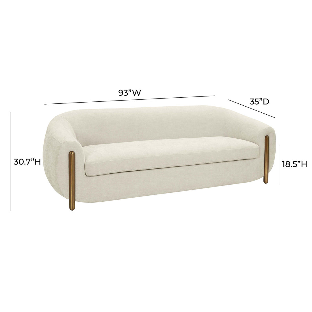 Olivia Cream Chenille Textured Sofa