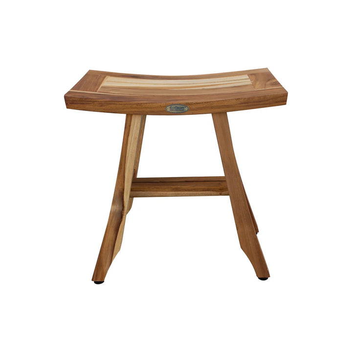 EcoDecors' Satori, Teak Shower Bench, Teak Shower Stool, Teak Stool for Inside Shower, Small Shower Stool, Teak Foot Rest, Teak Shower Bench for Inside Shower, in Earthy Teak