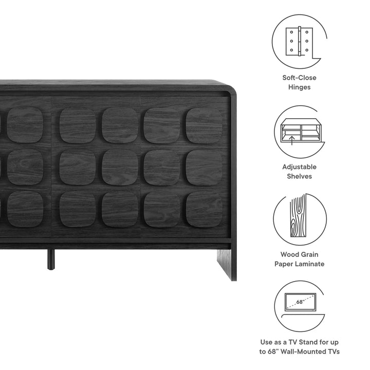 Curie 61" Black Sideboard