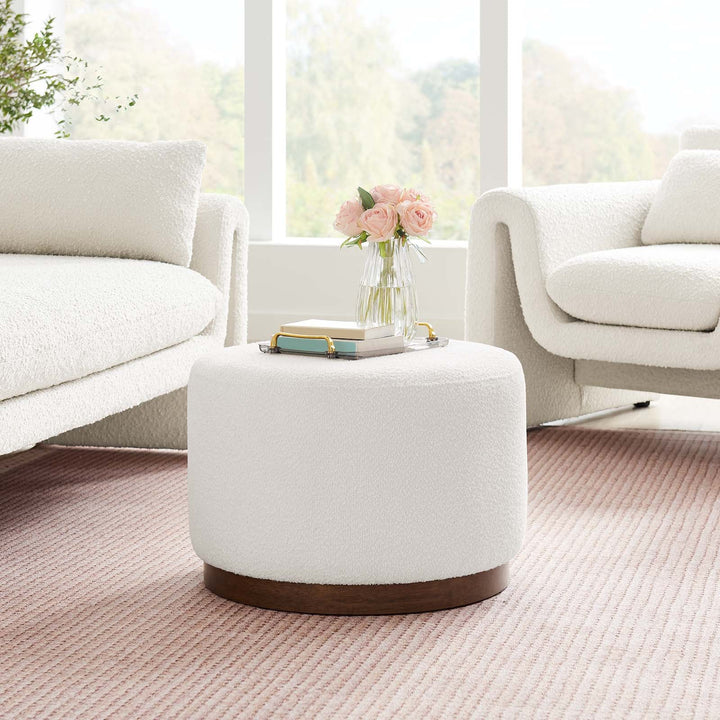 Denli 23" Round Boucle Ottoman