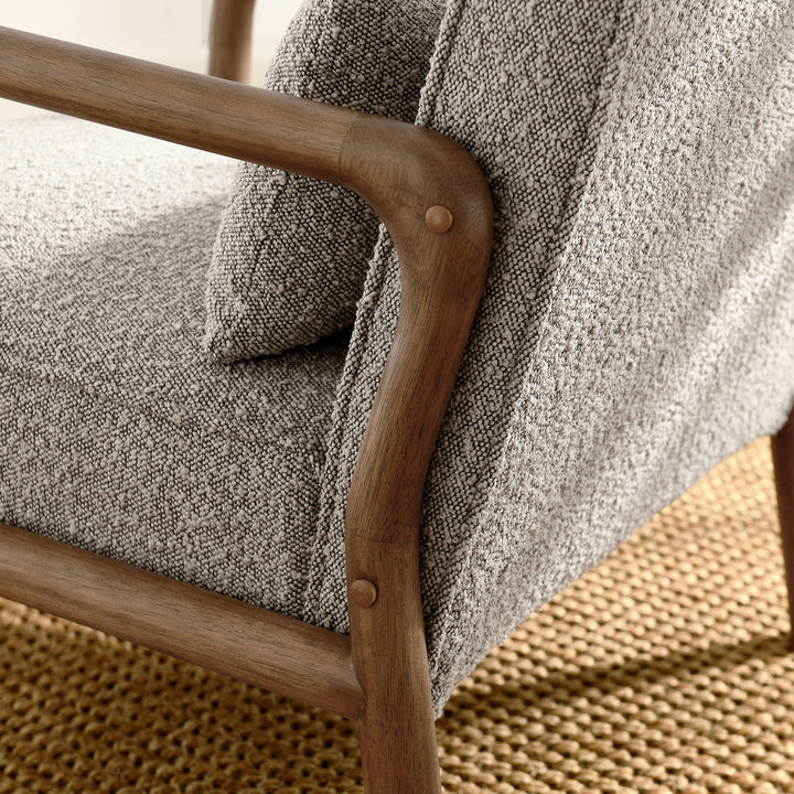 Harlin Boucle Upholstered Armchair - Taupe