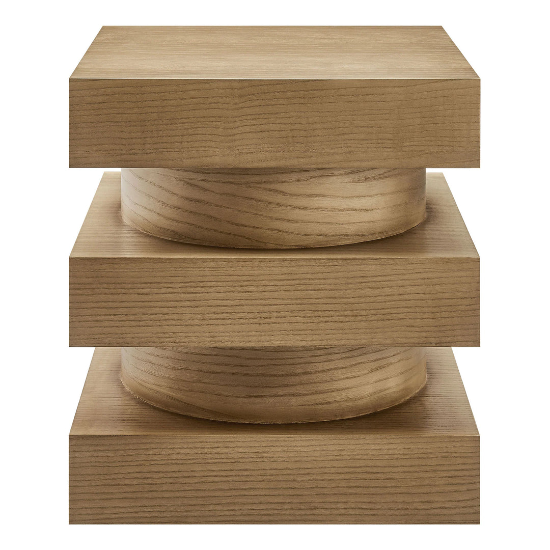 Stacked End Table - Caramel