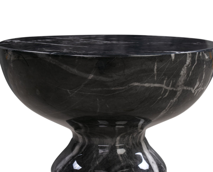 Erune Black Marble Side Table