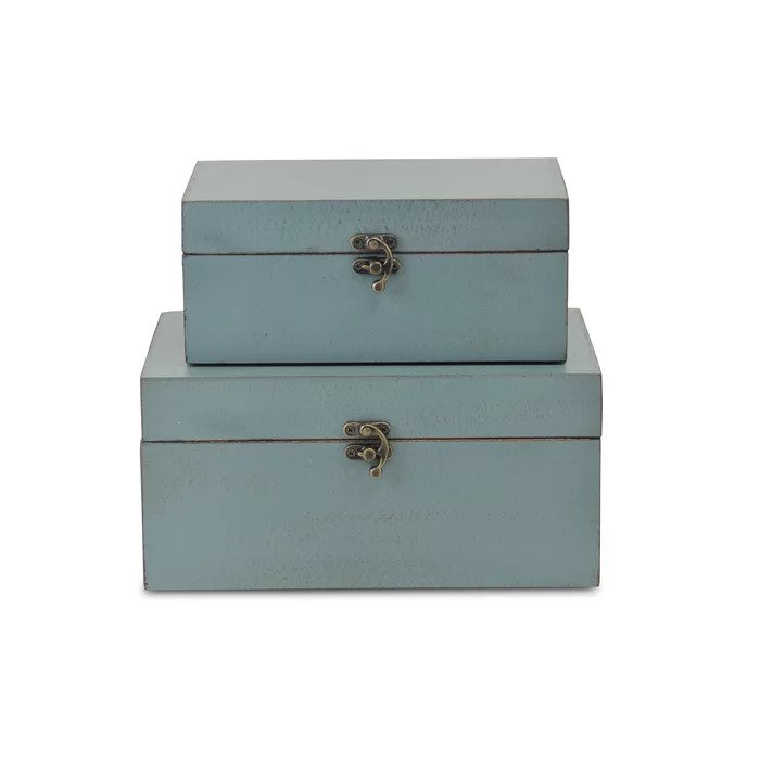 2 Piece Wood Latch Hook Lock Box Set