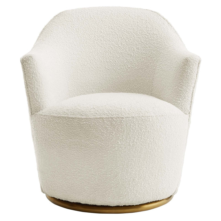 Aron Boucle Upholstered Swivel Chair
