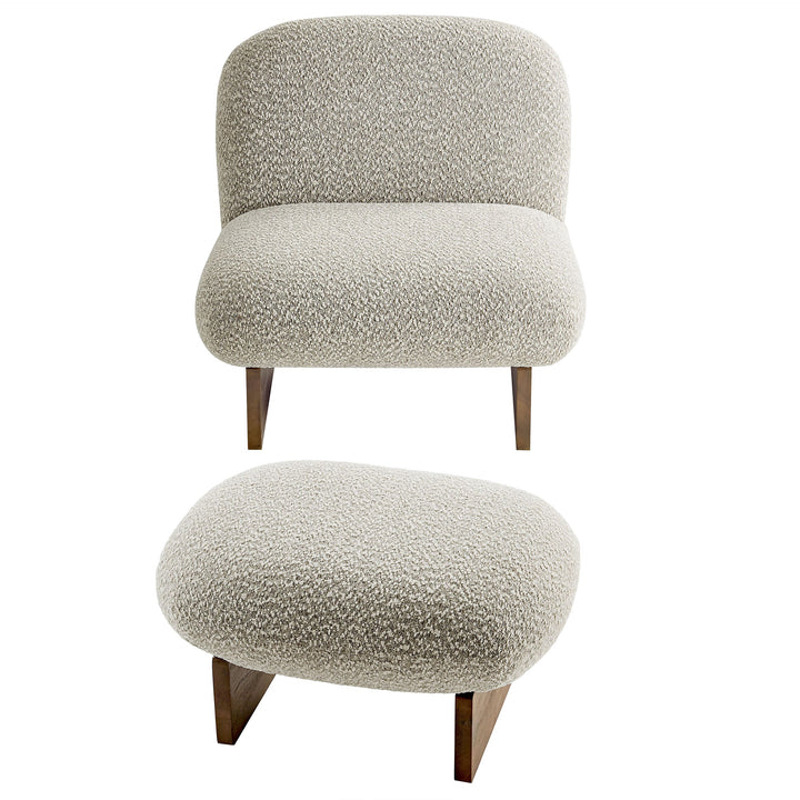 Luna Boucle Chair and Ottoman