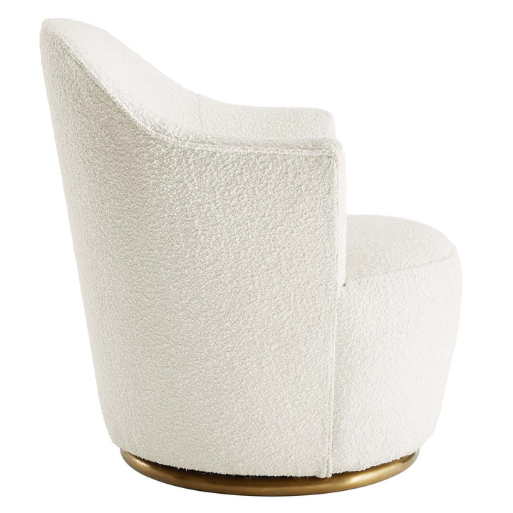 Aron Boucle Upholstered Swivel Chair