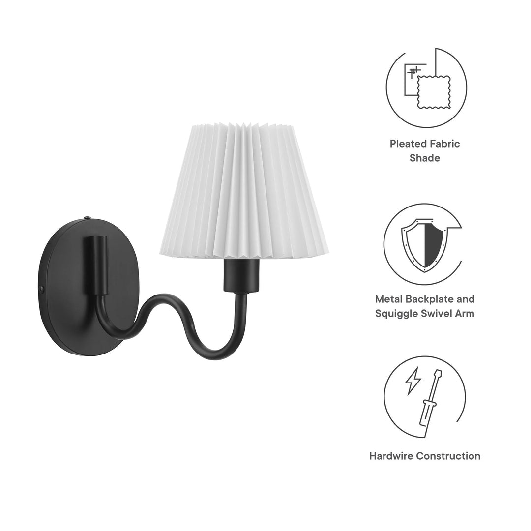 Wanda Squiggle Arm Wall Sconce - Black