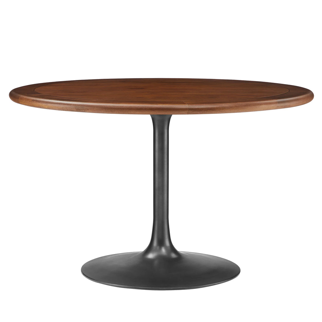 Nalita 48" Round Dining Table - Black/Walnut