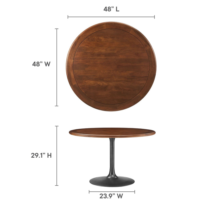 Nalita 48" Round Dining Table - Black/Walnut